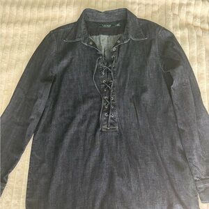 Ralph Lauren Dark Denim Lace-Up Shirt